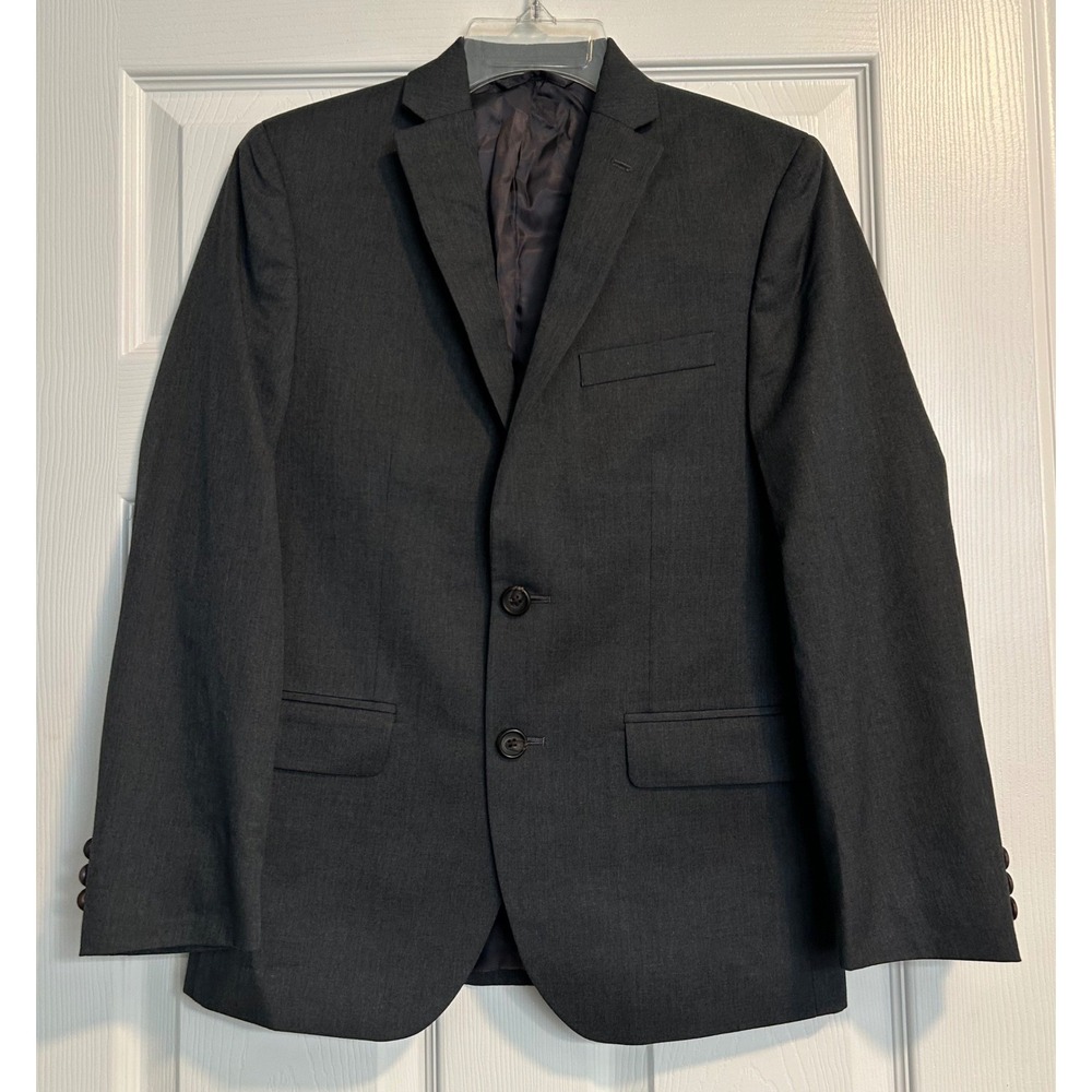 Lauren Ralph Lauren‎ Boys Charcoal Gray Two Button Blazer Suit Jacket Size 14R